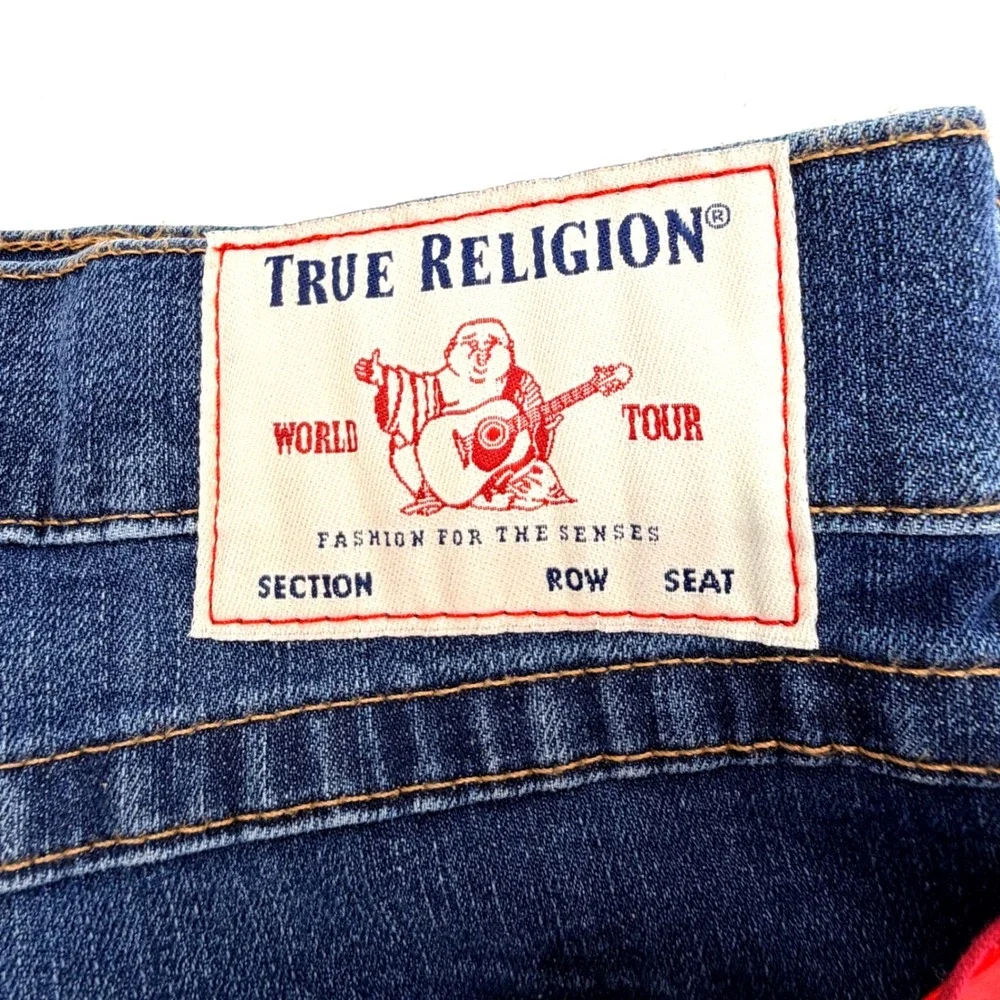True Religion Ricky Flap Men 44 Blue NEW Straight Leg Relaxed Fit Jeans
